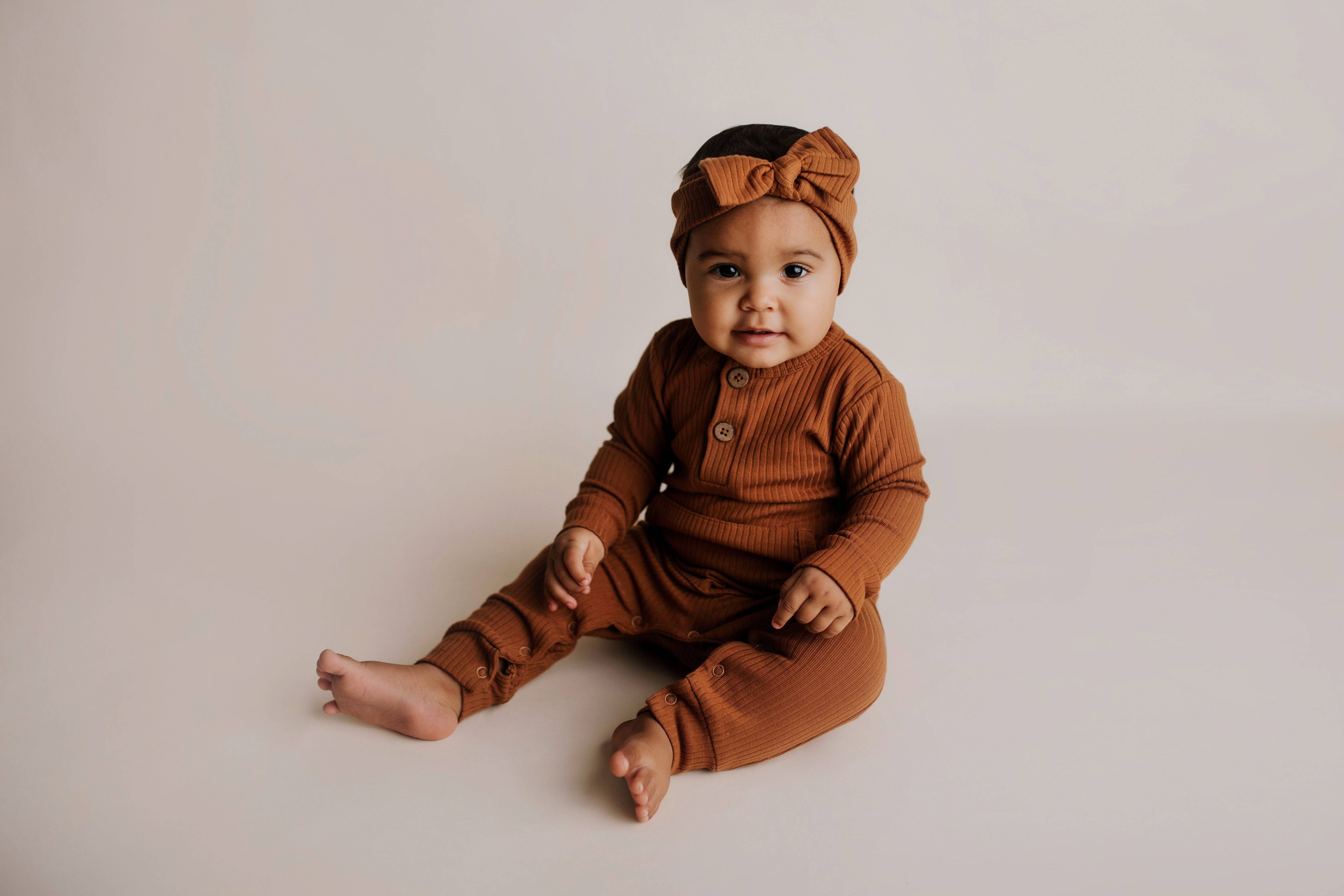 Three Little Tots - Wholesale Jumpsuit - Baby - Baby Ribbed Playsuit with Pockets and Bow6