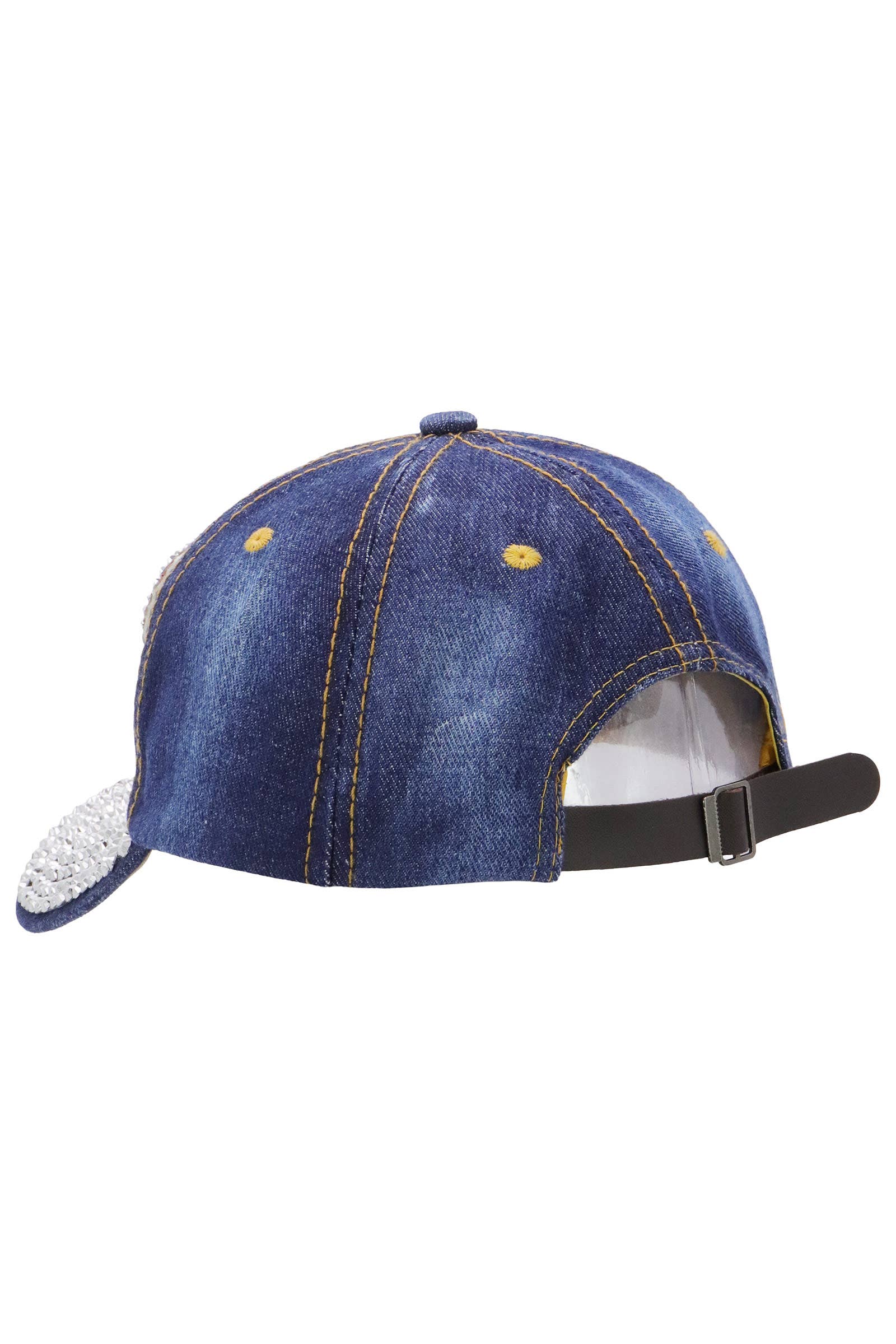 Cap Zone - Wholesale Baseball Cap - Women's - American Flag Bling Patch Denim Baseball Cap12