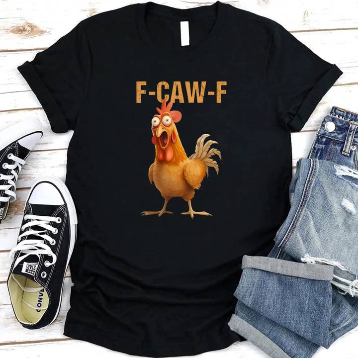 Sjov F-Caw-F Kylling Unisex T-shirt for engroshandel hos Adorb Custom Tees
