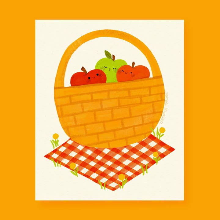 Impression artistique Apple Picnic pour la vente par Veronica Porlier Illustrations