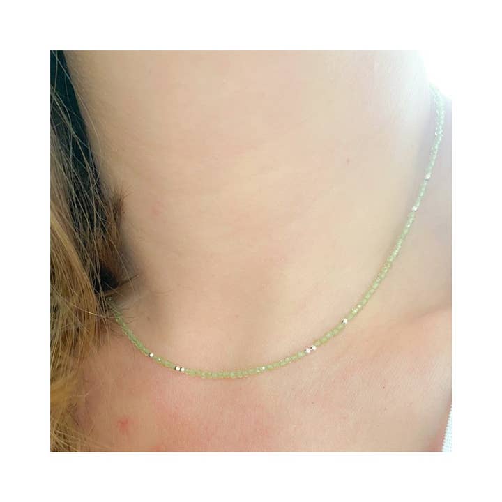 Sterling Silver 925 Peridot Stones Choker for wholesale by COM FORSA SL