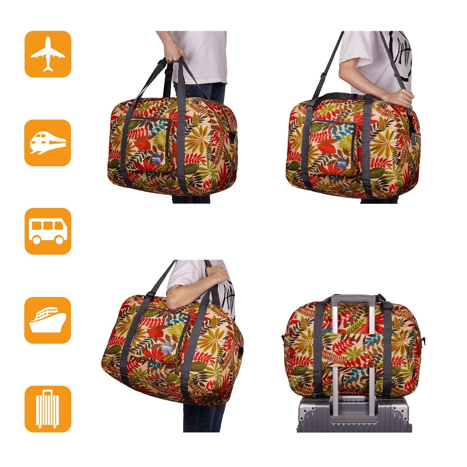 wandf - Wholesale Weekender Bag - Unisex - 40L Travel Duffel Bag Nylon Carry on Weekender Overnight26