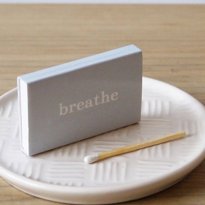 'breathe' matchbox – statement matches for wholesale by wick + wonder