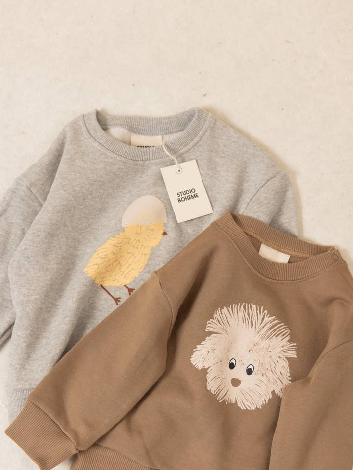 Studio Bohème Paris - Wholesale Sweatshirt - Baby - Bart Heather Grey Chick Sweatshirt2