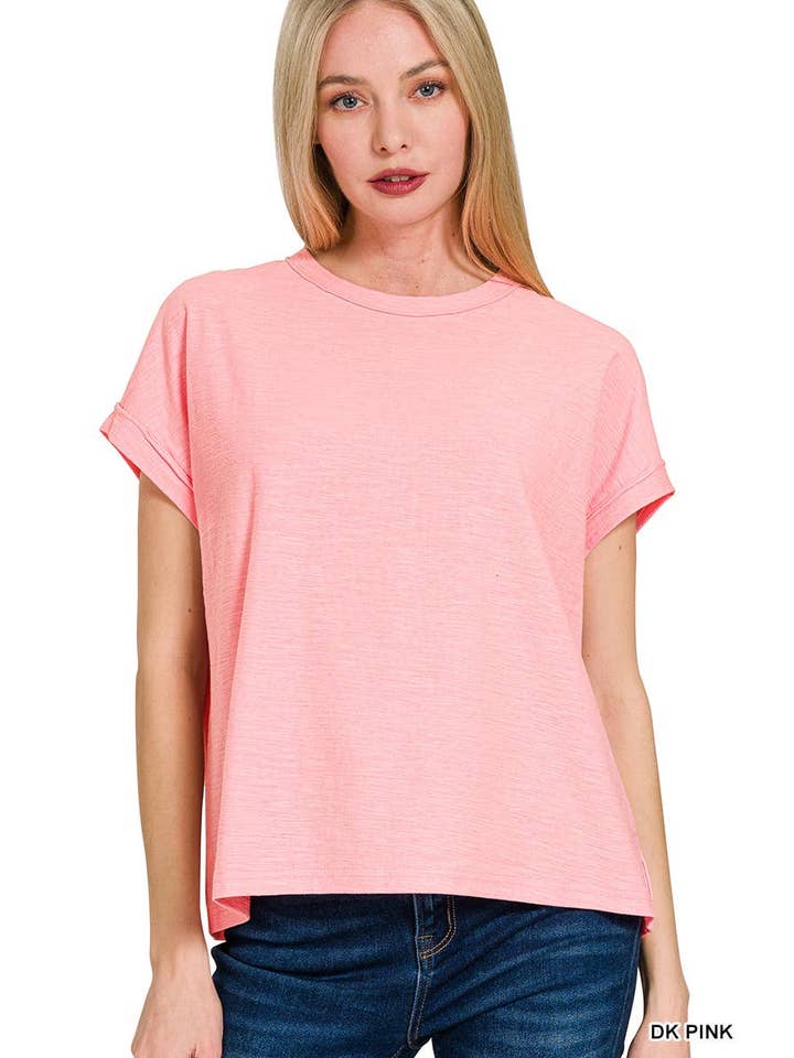 Vanilla Monkey - Wholesale Knit Top - Women's - Cotton Slub Round Neck Short Sleeve Tee2