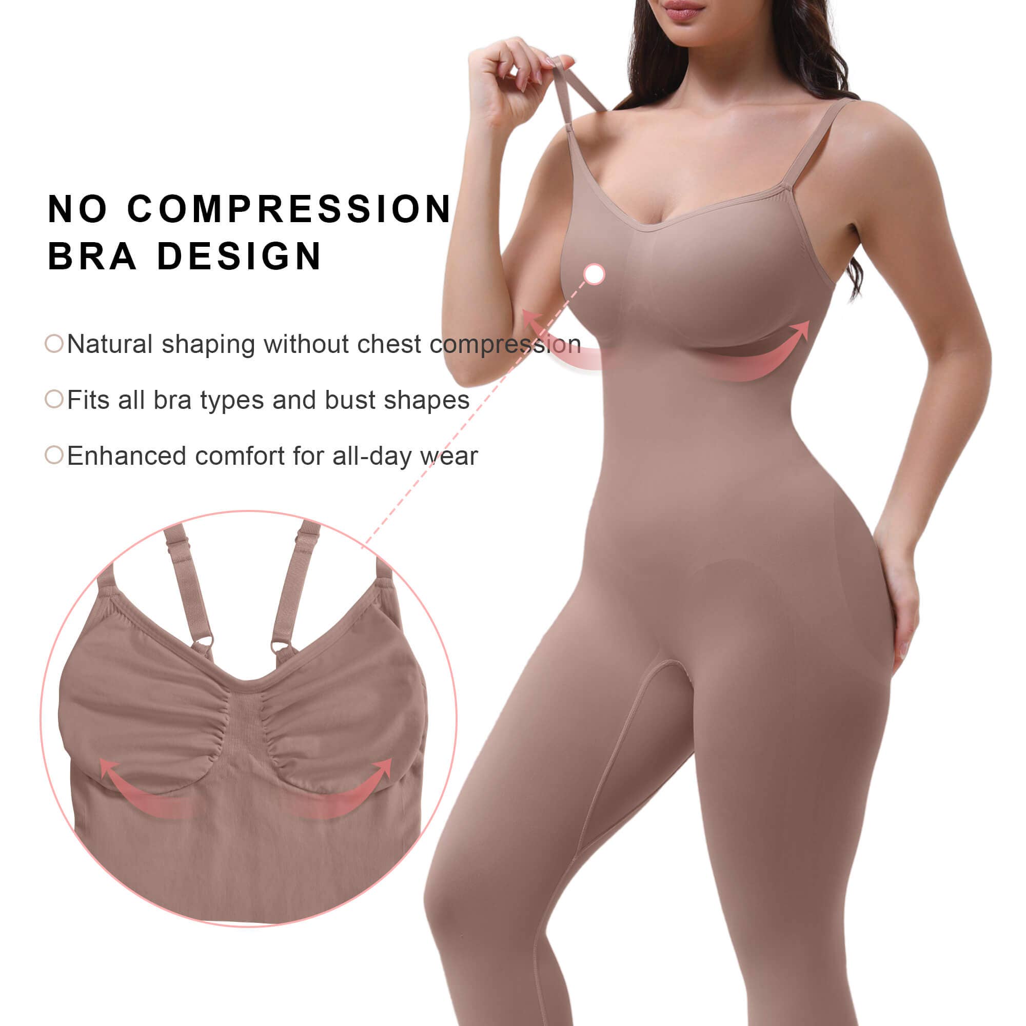 SHAPERX - Wholesale Lingerie Bodysuit - Women's - SHAPERX 3-in-1 Seamless Full Body Compression Legging Bodysuit14