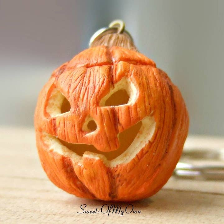 Pumpkin Jack-O'-Lantern (2.5cm in size) - Necklace/Charm for wholesale by Sweetsofmyown