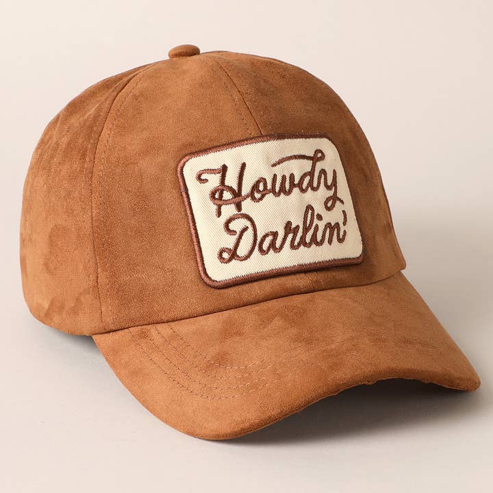 Fashion City - Wholesale Baseball Cap - Women's - Howdy Darlin Patch Suede Baseball Cap2