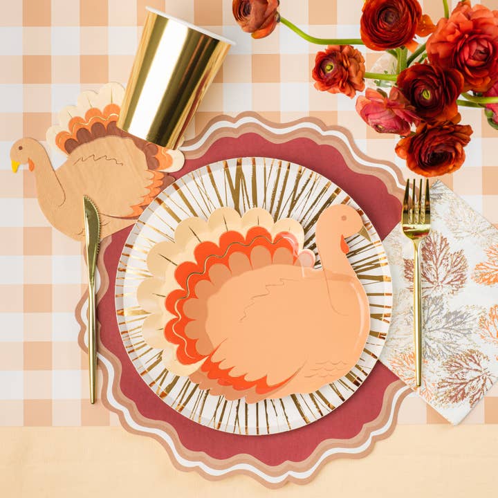 Gatherings by Curated Paperie - Wholesale Disposable Plate - Harvest Turkey Dessert Paper Plates