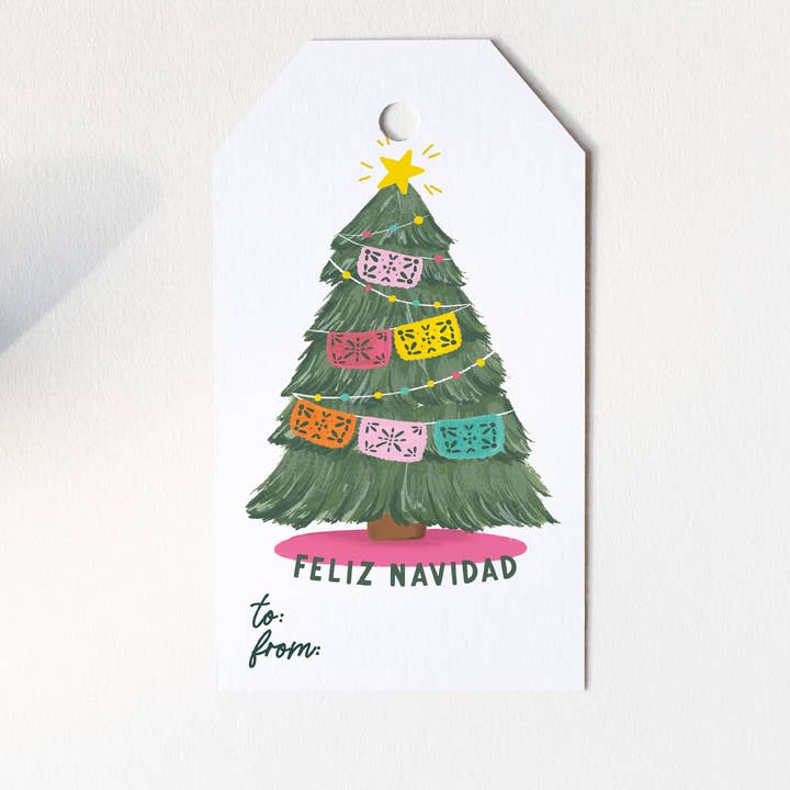 Papel Picado Navidad - Juego de etiquetas de regalo, envoltorio navideño para venta al por mayor de Isabella MG