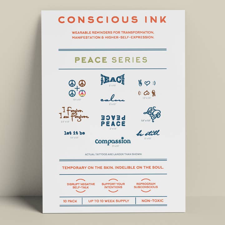 Peace Variety 10-pack voor wholesale door Conscious Ink