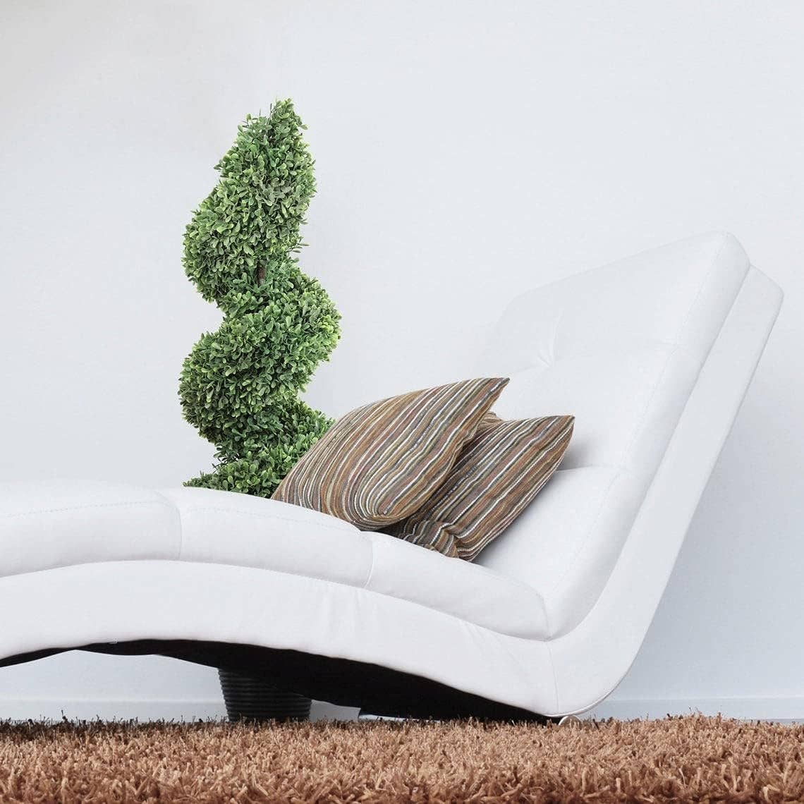 Larksilk – wholesale Artificial plant – Spiral Boxwood Topiary Tree In Black Pot - 36In.1