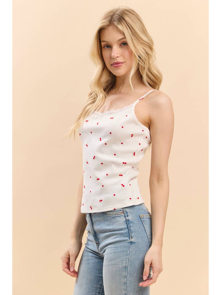 Heart & Hips - Wholesale Camisole - Women's - JC54289P - LACE TRIMMED BOW TIE CAMISOLE TANK11