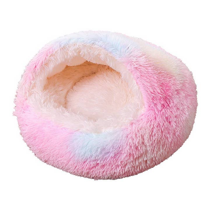 PAWPAWwholesale - Wholesale Pet Bed - Cat/Dog - Semi-Enclosed Cat Bed, Plush Round Pet Mat_CWMM52757