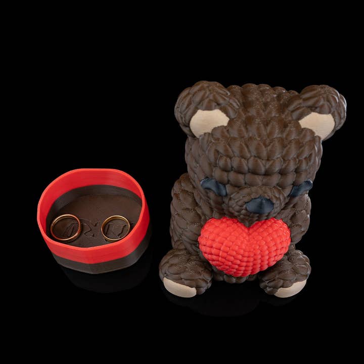 Osito de peluche con corazón de aspecto de ganchillo impreso en 3D** para venta al por mayor de Scent Your World
