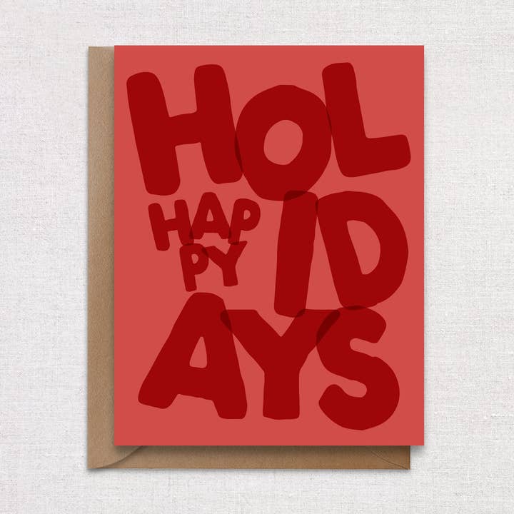 HellaHoney Co – postal de época festiva por atacado – Cartão Vermelho de Boas Festas0