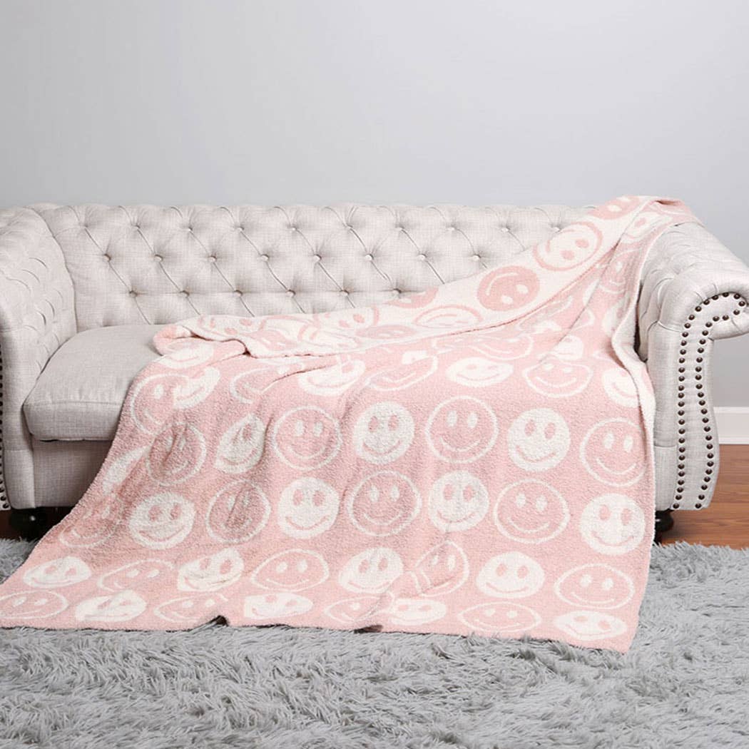 Fashion City - Wholesale Throw Blanket - Happy Face Patterned Throw Blanket14