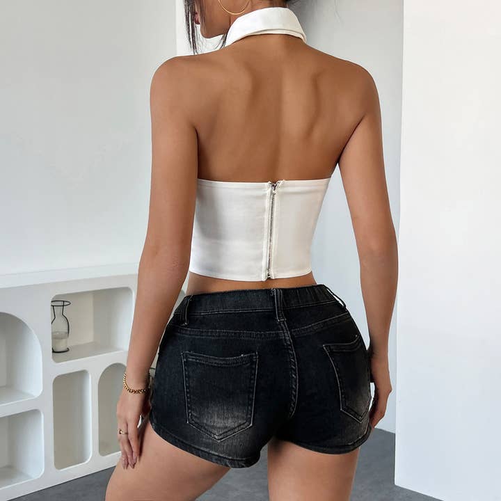 Marayn - Wholesale Corset – Women′s - Leopard Halter Corset Top Wild Sexy24