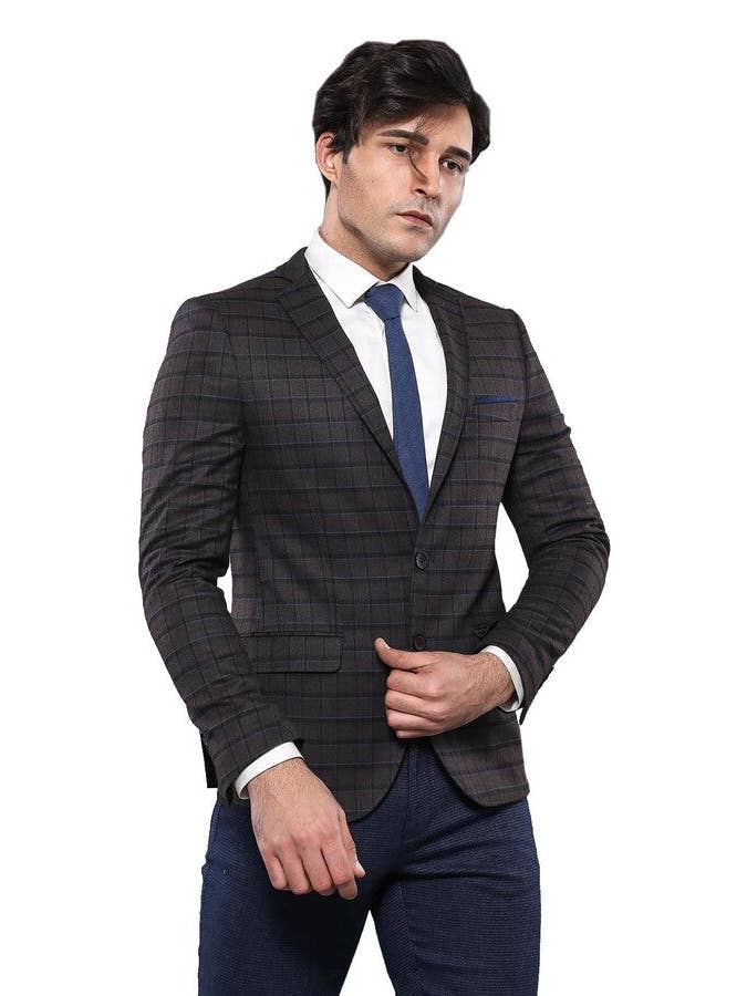 Beige Plaid Brown Jacket with Handkerchief - Wessi for wholesale on Faire