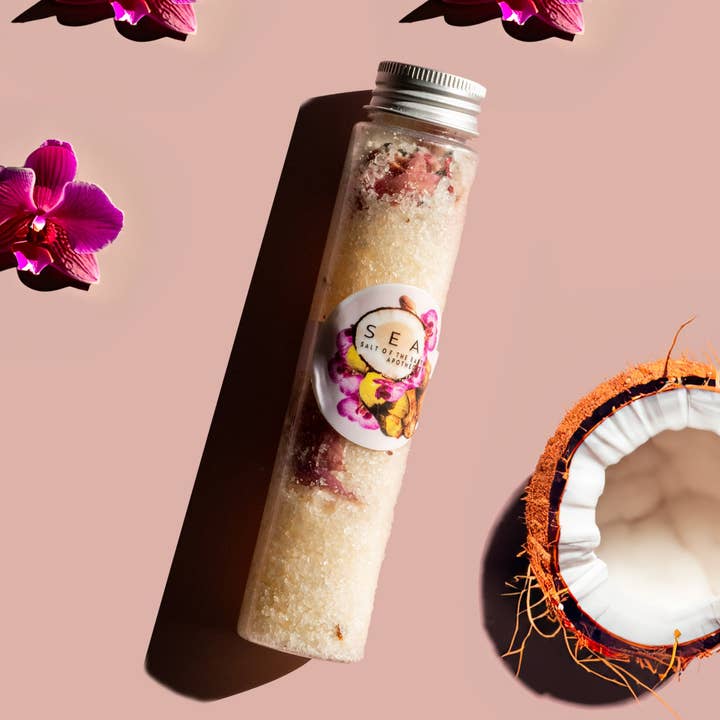 Coconut Bohemian Crystal Bath Shot for wholesale by Salt of the Earth Apothecary