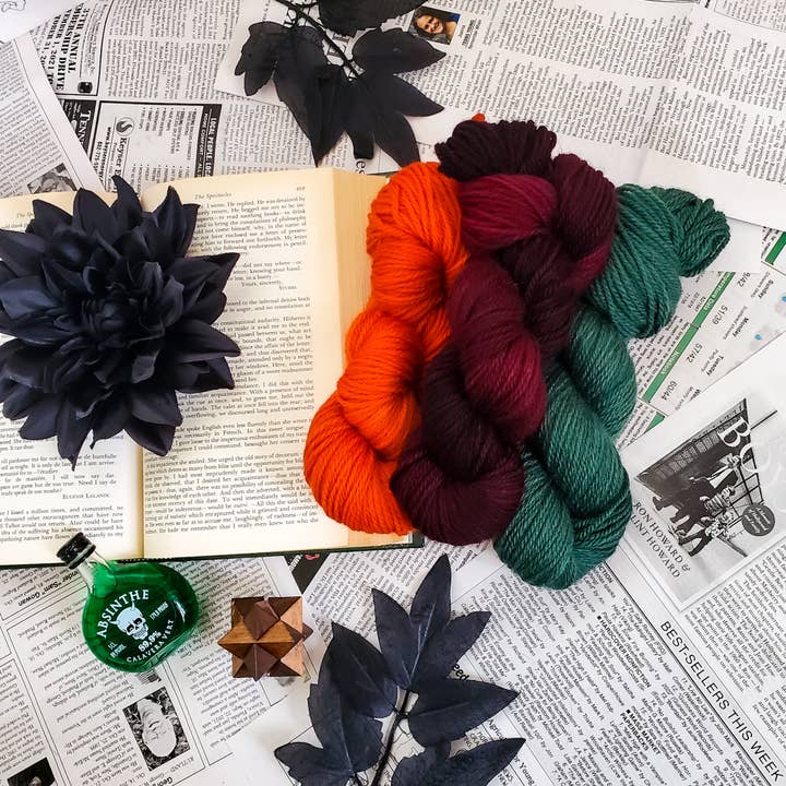 Spooky Collection: 100% Organic Cotton Yarn Worsted, 100g for wholesale by Kiera Lou Designs