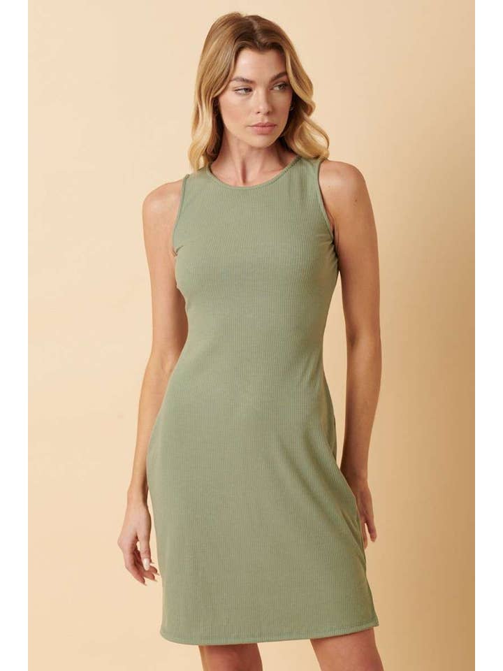 mittoshop - Vente Robe – femme - MINI-ROBE DÉBARDEUR EN TRICOT CÔTELÉ D173613