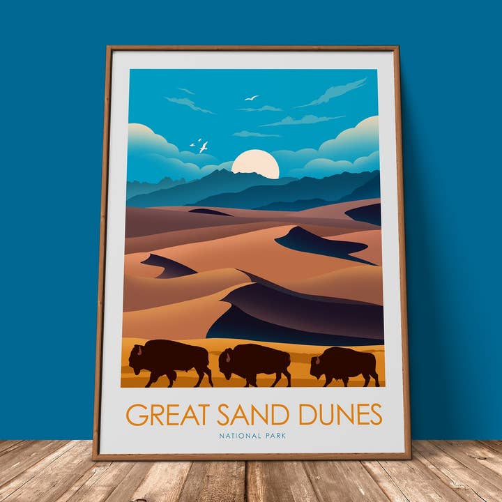 Impresión minimalista del Parque Nacional Great Sand Dunes para venta al por mayor de Studio Inception