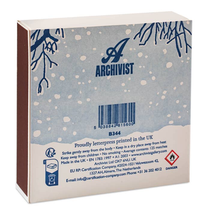 Archivist Gallery | Europe - Wholesale Matches - Winter Bird | Square - Christmas Safety Matches🎄2
