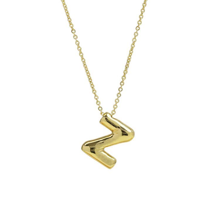 Savvy Bling - Wholesale Pendant/charm necklace - Initial Balloon Bubble Gold Necklace54