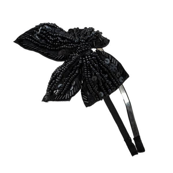 Beaded Bow Headband for wholesale by Proppa Toppa Hats