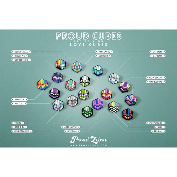 Proud Zebra - Venta al por mayor Botón/prendedor - Agender Flag - Pin de cubo de paz10