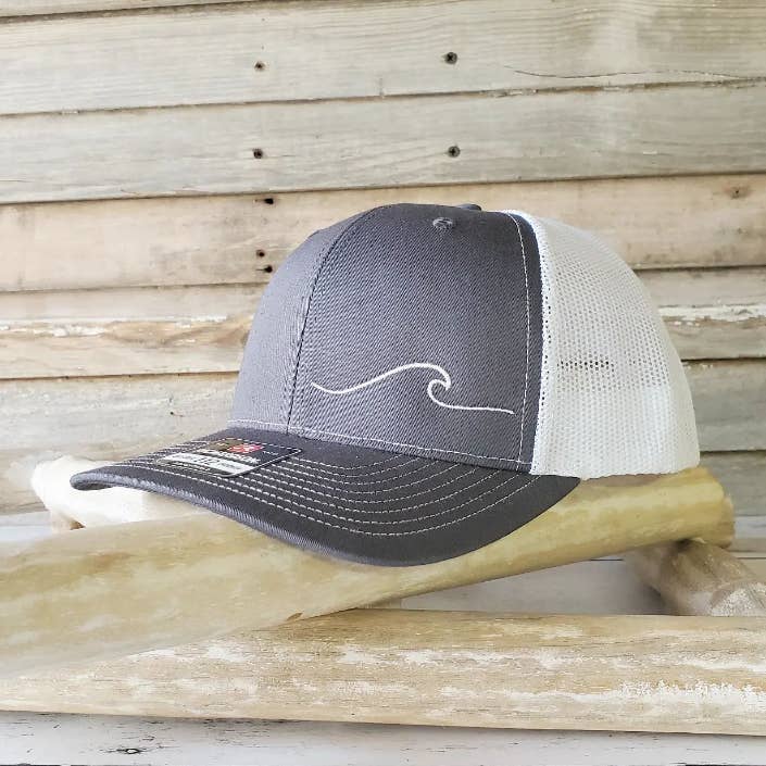 Wave Silhouette on Richardson 112 Trucker Hat for wholesale by Mad River