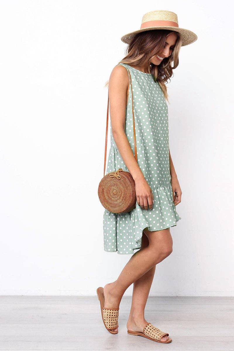 Sharon Tatem Fashion LLC - Wholesale Dress - Women's - Dress Sexy Boho Beach Sundress Women Floral Printed Polka Dot71