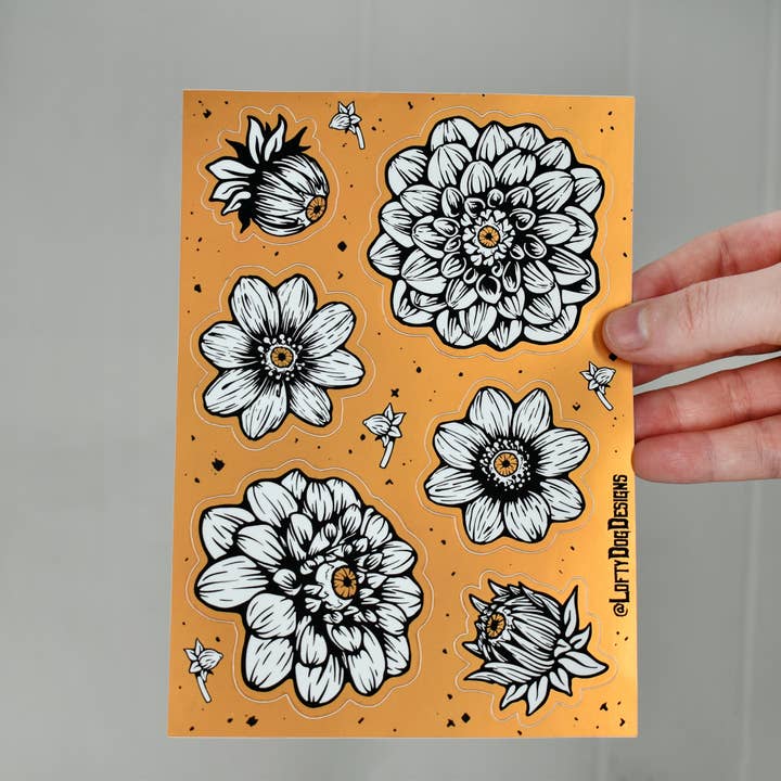 Peepers Matte Metallic Vinyl Sticker Sheet for wholesale by Lofty Dog Designs