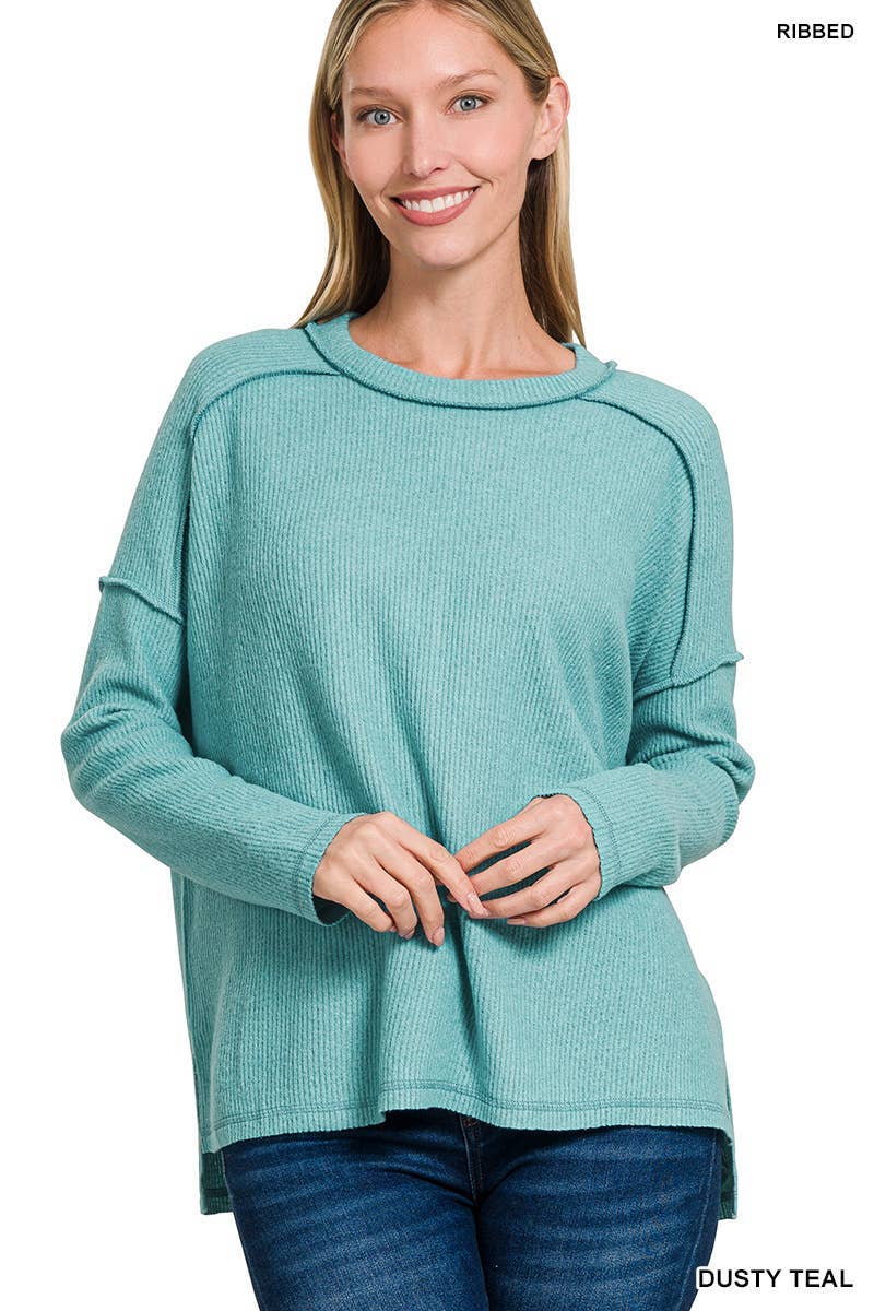 Vanilla Monkey - Wholesale Pullover-trui - Dames - Hacci Hi-low trui met geborstelde geribbelde details18