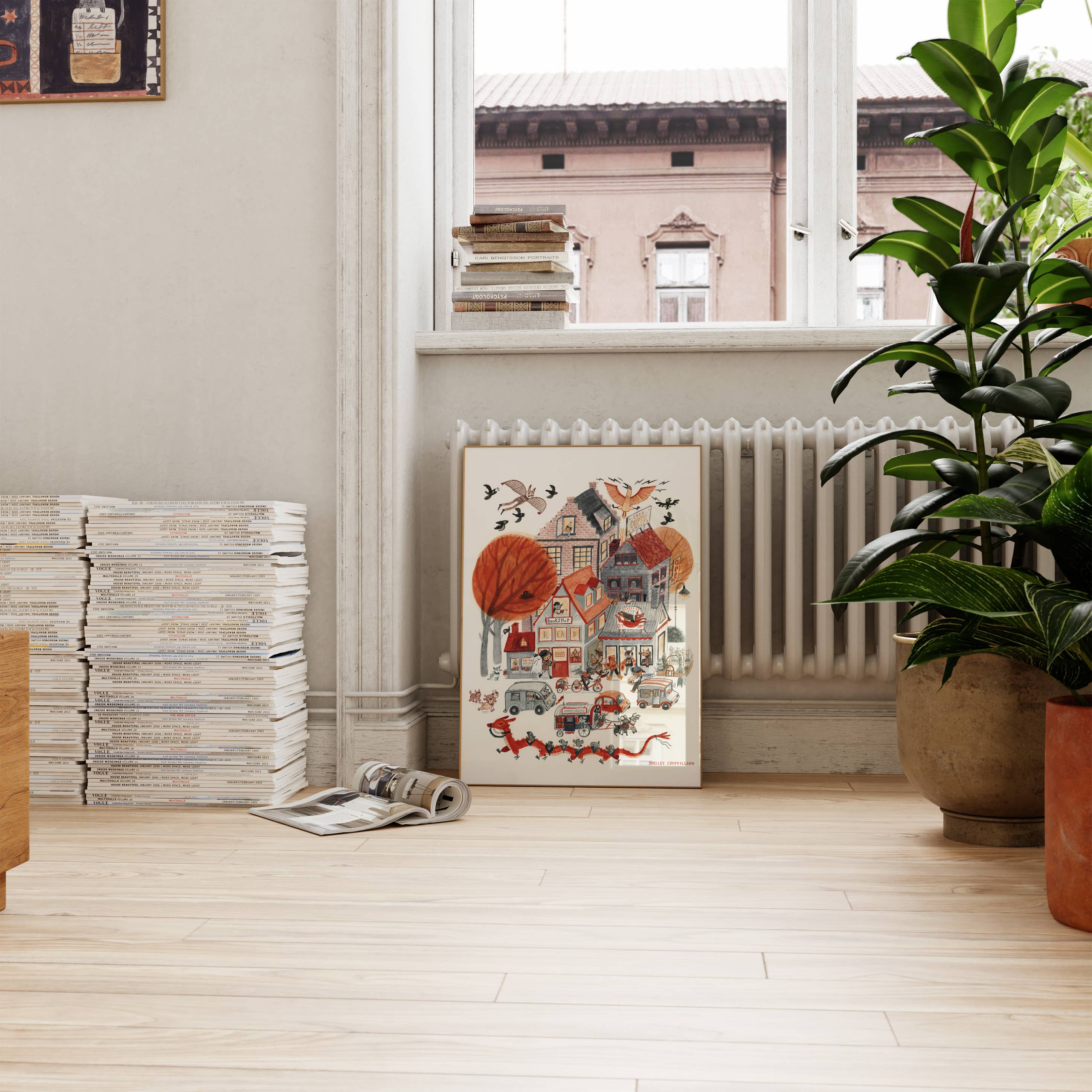 Shelley Couvillion – Großhandel Kunstdruck – Pumpkin and Spice - Busy Town - Dark Academia Kunstdruck1