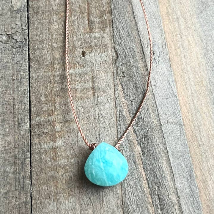 Merelani Designs – Colar pingente/pendente por atacado – Colar de pedras preciosas de lágrima facetada amazonita5