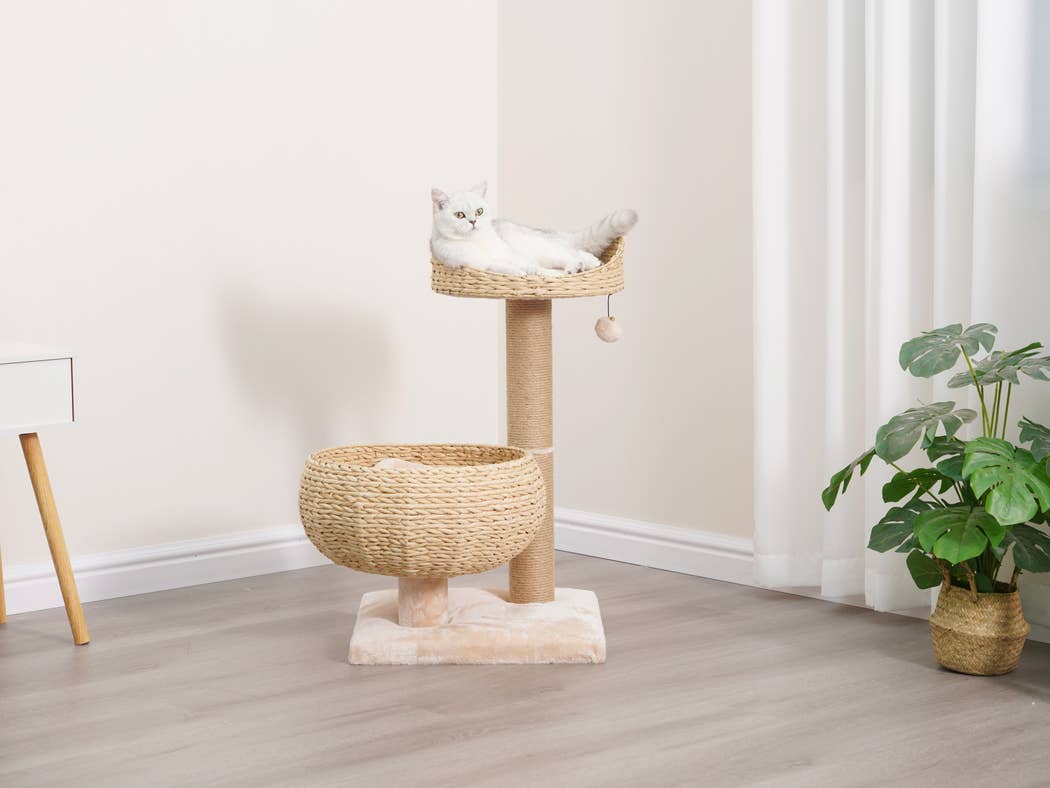PetPals Group - Vente Griffoir – chat - Arbre à chat moyen tissé à la main PetPals Cozy V2 au style naturel et esthétique11