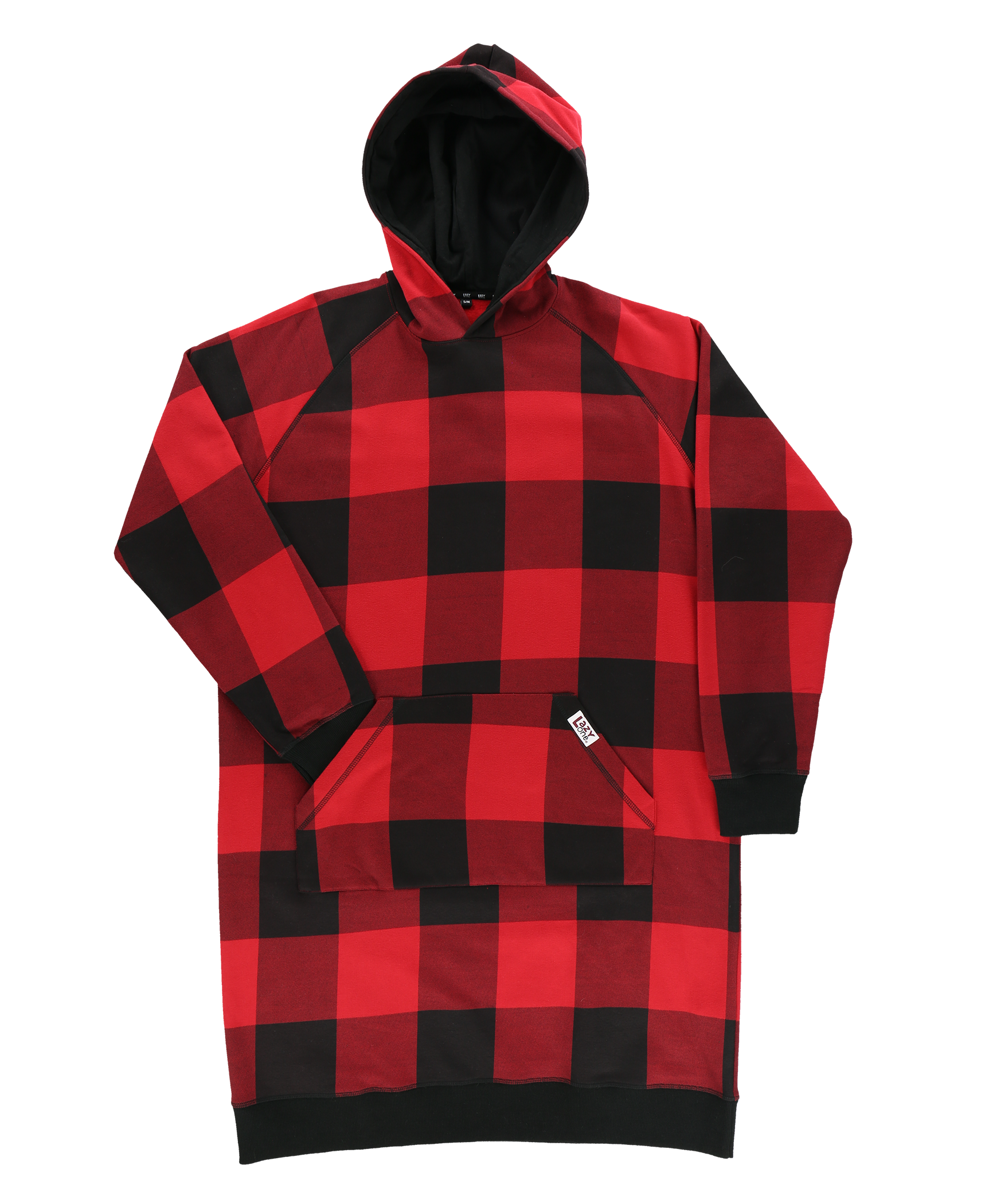 Lazy One - Wholesale Hoodie - Unisex - Red Plaid Sleep Hoodie0