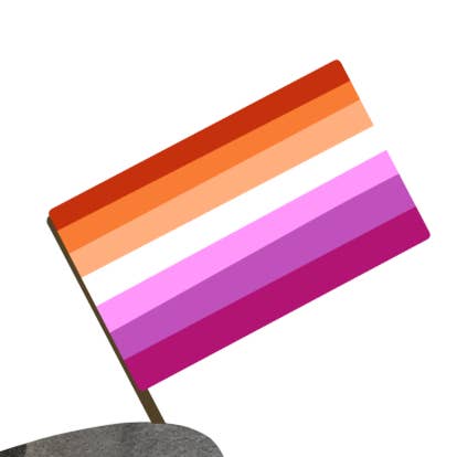 Autocollant drapeau lesbien pour la vente par Art By Kay Rae