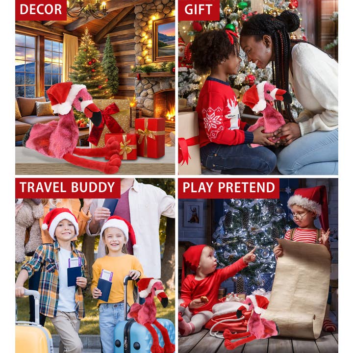 Cota Global – Großhandel Kuschel-/Plüschtier – Kind & Baby – Plüsch-Santa - Superweicher Plüsch - Rosa Batik-Flamingo 8"3