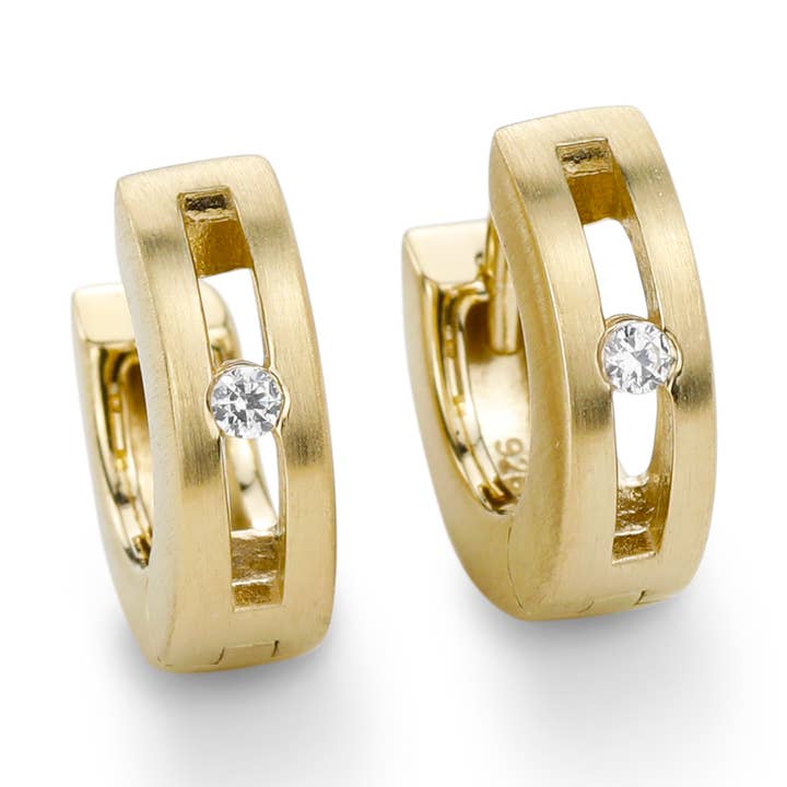 Boucles d'oreilles Gala Design Créoles Flash Gold J0089 pour la vente par Gala Design Sieraden