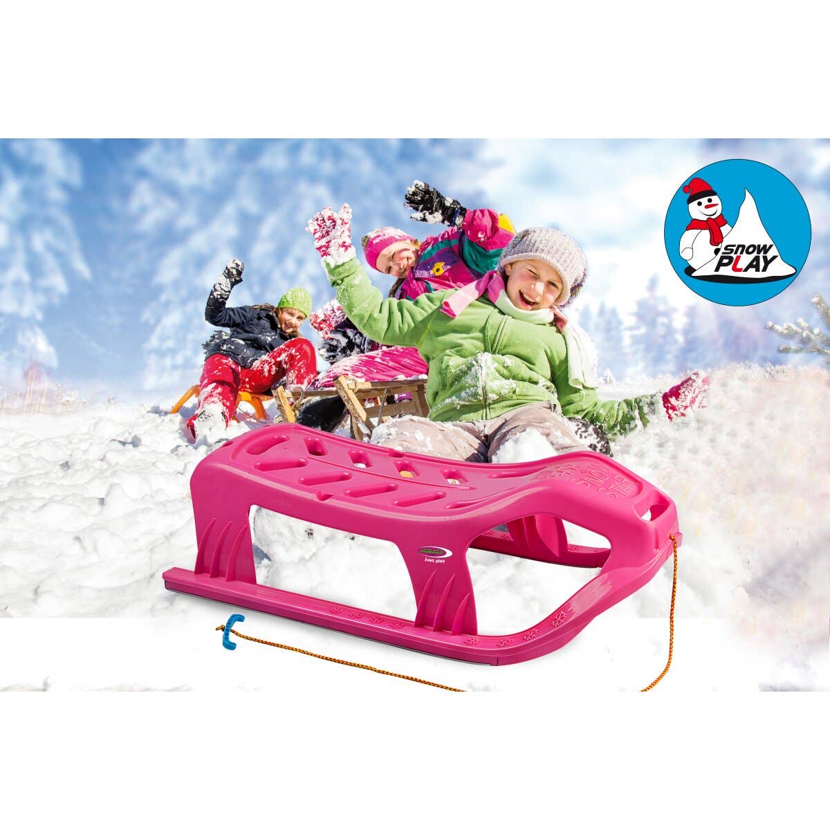 mhw24 - Wholesale Sporting Game - Kids & Baby - Snow Play Sled Snow-Star 90cm Pink2