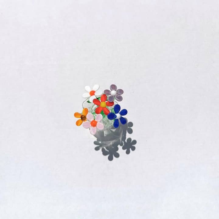 Adamodart - Vendita all'ingrosso Statuette decorative - Bouquet di margherite in vetro lavorato a lume, Mini figurina di fiori, Gerbera3