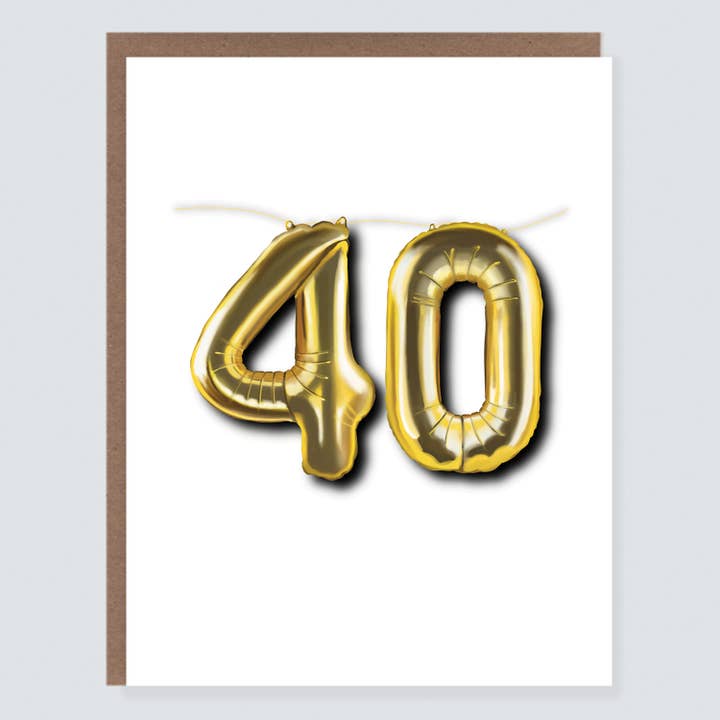 Milestone Birthday Card | 40 Balloon for wholesale by Morgan Swank Studio