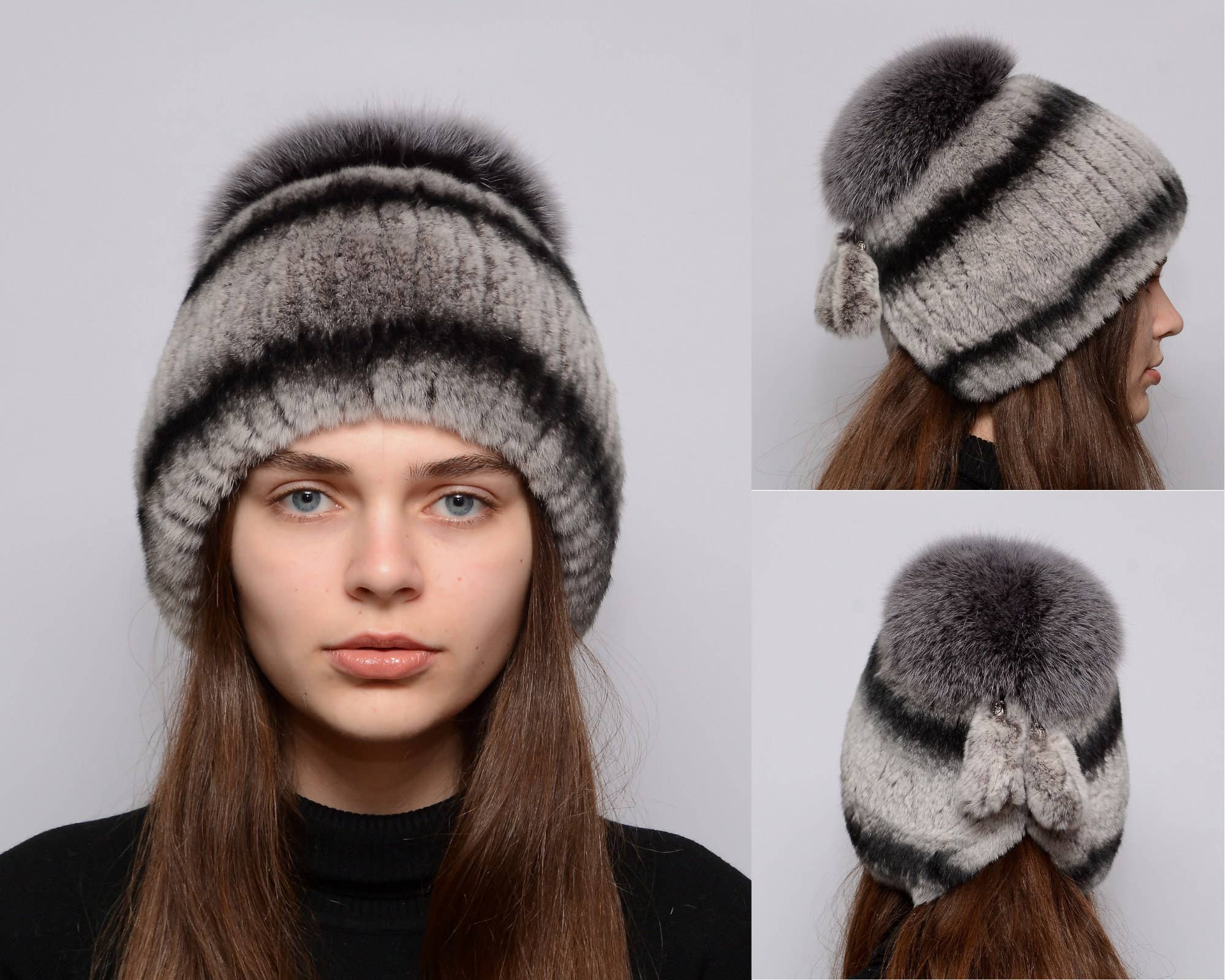 FurStyleUa – Engroshandel Beanie - Dame – Kvinders kaninhue vinter ægte pelshue arktisk rævepels4