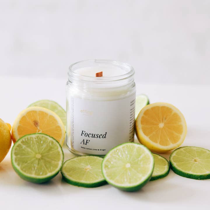 Effing Candle Co. - Wholesale Jar/Filled Candle - Focused AF | Notes: Lemon, Lime & Ginger