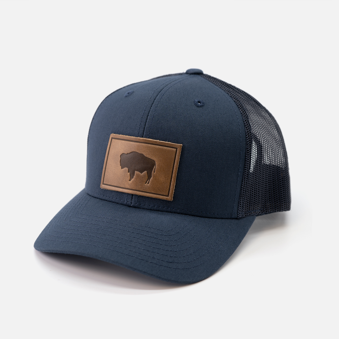 Range Leather Co. - Vente Casquette de camionneur – unisexe - Chapeau de buffle - Casquette de camionneur avec patch en cuir10