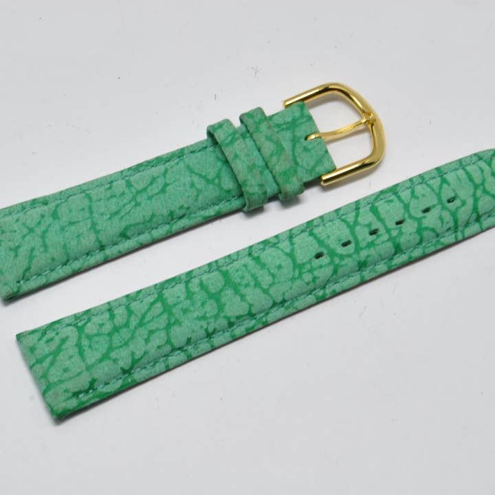 18 mm Bracelet montre cuir vert bombé pour la vente par BRACELETS MONTRE ACH