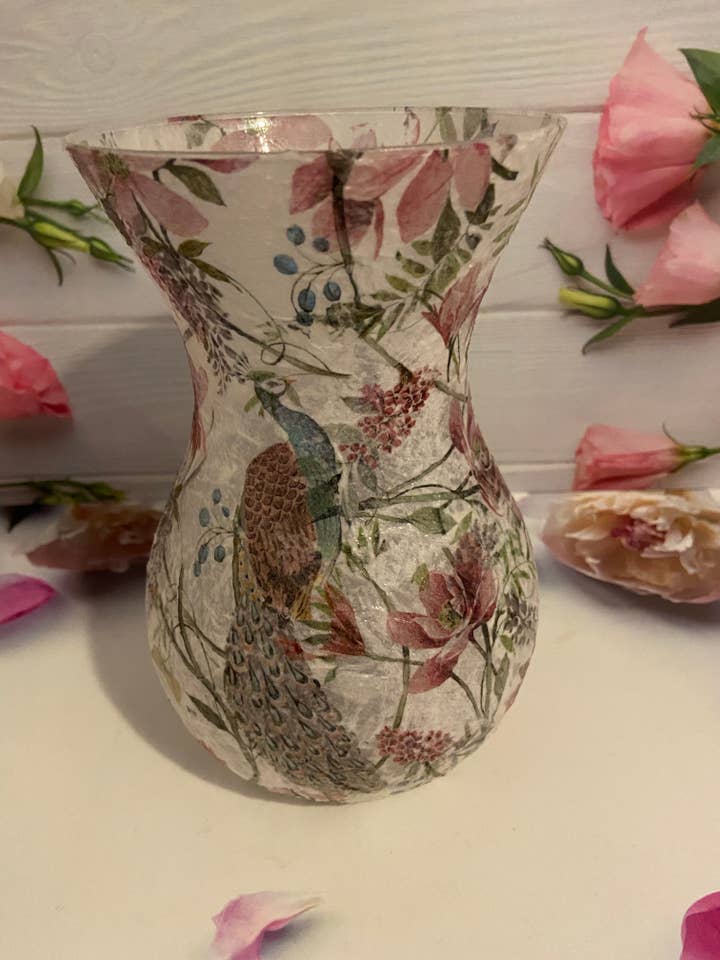 Peacock vase light for wholesale by Cooksons Crafts